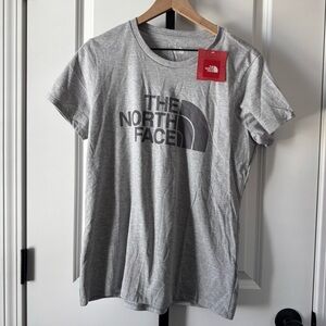 The North Face Gray Logo Tee Short Sleeve T Shirt Women Size L NWT